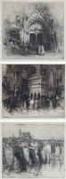 Lot 646 - Hedley Fitton, Cathedral interiors and others, signed etchings (3).