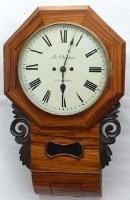 Lot 662 - Octagonal drop dial wall clock.