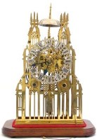 Lot 672 - Cathedral skeleton clock double fusee.