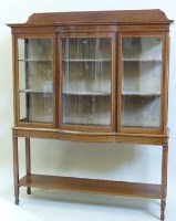 Lot 694 - Mahogany and inlaid display cabinet.