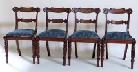 Lot 697 - Four William IV mahogany dining chairs.