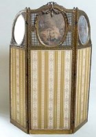 Lot 701 - Mirrored gilt three division screen.