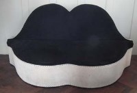 Lot 735 - 'Mae West' balck velvet upholstered sofa circa