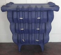 Lot 742 - Blue painted commode designed by Christian