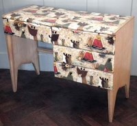 Lot 749 - Lacquered cloth and beech dressing
