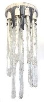 Lot 760 - Modern ceiling light,   with nine textured glass