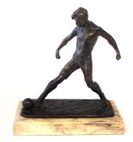 Lot 24 - Bronze footballer.