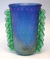 Lot 72 - Murano glass vase   with blue opalescent bubble