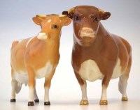 Lot 114 - Beswick Guernsey cow and calf.