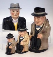 Lot 121 - Three Royal Doulton Winston Churchill jugs and a
