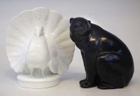 Lot 144 - Minton Majolica bear and a dove.