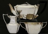 Lot 188 - Three piece silver batchelor's tea set.