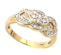 Lot 208 - 18ct gold (750) and diamond celtic design ring.