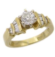 Lot 216 - 18k gold single stone diamond ring, in a Tiffany