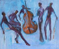 Lot 255 - Dorothy Bradford, Rehearsal Break, oil.