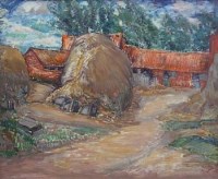 Lot 258 - James Arundel, Lincolnshire Farm Yard, oil.