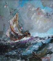 Lot 273 - F.J. England, Inshore Squall, acrylic.