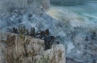 Lot 285 - F. Donald Blake, St. Ives Rooftops, mixed media.