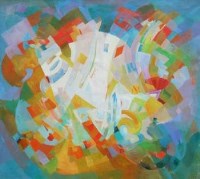 Lot 294 - Paul S. Foujino, Abstract design, oil.