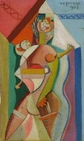 Lot 298 - Edward Rogers, Figural study, oil.