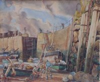 Lot 306 - John McKirdy Duncan, Mousehole, watercolour.
