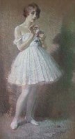 Lot 307 - Lancelot Roberts, The Ballerina, pastel.