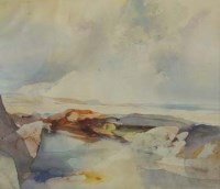 Lot 330 - Frederick Sands, Corbiere from Saint Ouen's Bay, Jersey, watercolour.