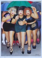 Lot 345 - After Beryl Cook, Clubbing in the Rain, signed limited edition print.