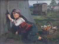 Lot 354 - John Wells Smith, A Peep on the Sly, oil.