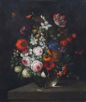 Lot 368 - Dutch School, 19th century, Floral still life, oil.