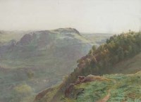 Lot 384 - Miss Mary Forster, Valley scene, watercolour.