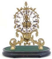 Lot 394 - Brass skeleton clock.