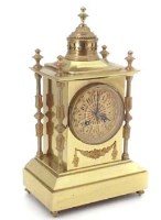 Lot 400 - French gilt brass mantel clock