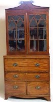 Lot 410 - Mahogany secretaire bookcase.