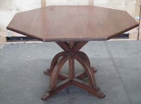 Lot 452 - Gothic oak breakfast table in the style of Pugin