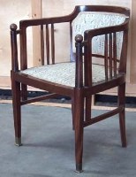 Lot 454 - Mahogany Seccessionist design armchair circa