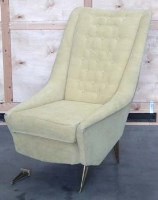 Lot 467 - Upholstered arm chair circa 1950  with yellow