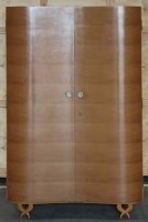 Lot 471 - Continental Art Deco style two door wardrobe