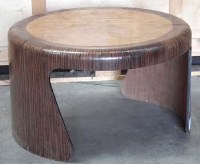 Lot 480 - Coromandel and burrwood veneered plywood bent