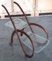 Lot 482 - 1950's style drinks trolley,   with stained