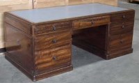 Lot 499 - Art Deco mahogany pedestal desk   with inset