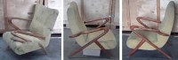 Lot 507 - Pair of 1950's design arm chairs and one other