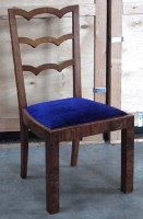 Lot 522 - Art Deco design walnut single chair,   with wavy