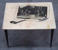 Lot 532 - Vellum covered occasional table possibly by Aldo