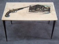 Lot 533 - Vellum covered occasional table possibly by Aldo Tura