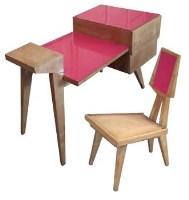 Lot 534 - Birch 1950's design desk and chair in the style