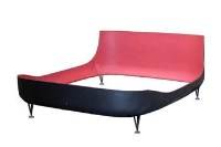 Lot 535 - Modernist design double bed,   with red and black