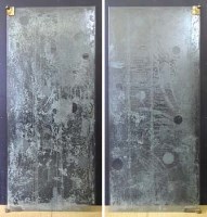 Lot 546 - Massive pair of glazed doors,  with etched