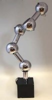 Lot 548 - Chromed 1960's design table lamp,   94cm high