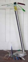 Lot 556 - Glass and stainless steel floor light by Rene